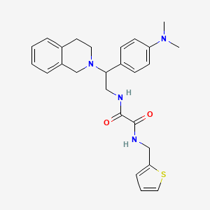 molecular formula C26H30N4O2S B2580146 N'-{2-[4-(dimethylamino)phenyl]-2-(1,2,3,4-tetrahydroisoquinolin-2-yl)ethyl}-N-[(thiophen-2-yl)methyl]ethanediamide CAS No. 941914-43-8