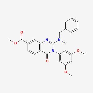 molecular formula C26H25N3O5 B2580150 Methyl 2-[benzyl(methyl)amino]-3-(3,5-dimethoxyphenyl)-4-oxo-3,4-dihydroquinazoline-7-carboxylate CAS No. 1251669-75-6
