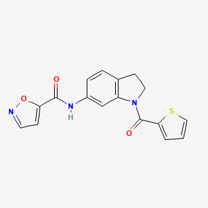 molecular formula C17H13N3O3S B2580156 N-(1-(thiophene-2-carbonyl)indolin-6-yl)isoxazole-5-carboxamide CAS No. 1209756-15-9