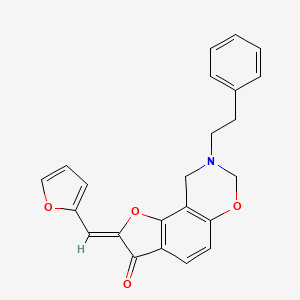 molecular formula C23H19NO4 B2580163 (4Z)-4-[(furan-2-yl)methylidene]-12-(2-phenylethyl)-3,10-dioxa-12-azatricyclo[7.4.0.0^{2,6}]trideca-1,6,8-trien-5-one CAS No. 951943-11-6