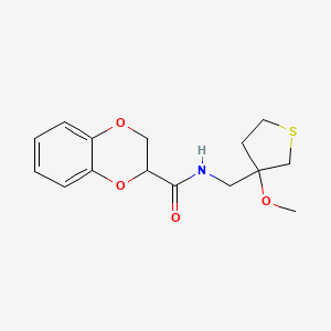 molecular formula C15H19NO4S B2580174 N-[(3-Methoxythiolan-3-YL)methyl]-2,3-dihydro-1,4-benzodioxine-2-carboxamide CAS No. 1448071-25-7