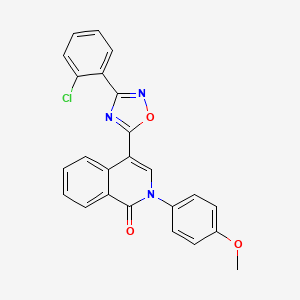molecular formula C24H16ClN3O3 B2580211 4-[3-(2-chlorophenyl)-1,2,4-oxadiazol-5-yl]-2-(4-methoxyphenyl)-1,2-dihydroisoquinolin-1-one CAS No. 1359423-59-8