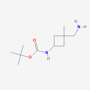 molecular formula C11H22N2O2 B2580247 tert-butyl N-[cis-3-(aminomethyl)-3-methylcyclobutyl]carbamate CAS No. 2260936-61-4