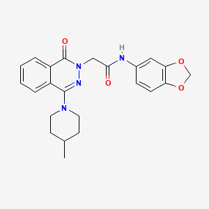 molecular formula C23H24N4O4 B2580282 N-(2H-1,3-benzodioxol-5-yl)-2-[4-(4-methylpiperidin-1-yl)-1-oxo-1,2-dihydrophthalazin-2-yl]acetamide CAS No. 1116070-76-8
