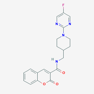 molecular formula C20H19FN4O3 B2580296 N-{[1-(5-fluoropyrimidin-2-yl)piperidin-4-yl]methyl}-2-oxo-2H-chromene-3-carboxamide CAS No. 2415455-72-8