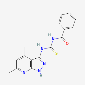 molecular formula C16H15N5OS B2580299 N-benzoyl-N'-(4,6-dimethyl-1H-pyrazolo[3,4-b]pyridin-3-yl)thiourea CAS No. 131945-11-4
