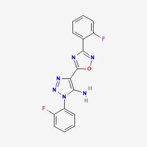 1-(2-fluorophenyl)-4-[3-(2-fluorophenyl)-1,2,4-oxadiazol-5-yl]-1H-1,2,3-triazol-5-amine