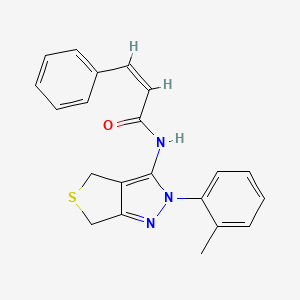 (Z)-3-phenyl-N-(2-(o-tolyl)-4,6-dihydro-2H-thieno[3,4-c]pyrazol-3-yl)acrylamide