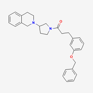 3-(3-(benzyloxy)phenyl)-1-(3-(3,4-dihydroisoquinolin-2(1H)-yl)pyrrolidin-1-yl)propan-1-one