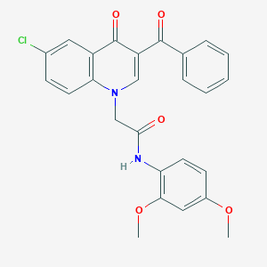 2-(3-benzoyl-6-chloro-4-oxoquinolin-1(4H)-yl)-N-(2,4-dimethoxyphenyl)acetamide