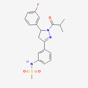 N-{3-[5-(3-fluorophenyl)-1-(2-methylpropanoyl)-4,5-dihydro-1H-pyrazol-3-yl]phenyl}methanesulfonamide