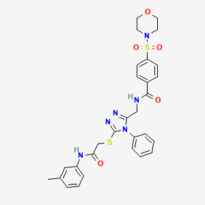 N-[[5-[2-(3-methylanilino)-2-oxoethyl]sulfanyl-4-phenyl-1,2,4-triazol-3-yl]methyl]-4-morpholin-4-ylsulfonylbenzamide