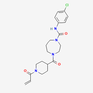 N-(4-Chlorophenyl)-4-(1-prop-2-enoylpiperidine-4-carbonyl)-1,4-diazepane-1-carboxamide