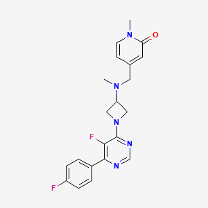 4-[[[1-[5-Fluoro-6-(4-fluorophenyl)pyrimidin-4-yl]azetidin-3-yl]-methylamino]methyl]-1-methylpyridin-2-one