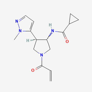 N-[(3S,4R)-4-(2-Methylpyrazol-3-yl)-1-prop-2-enoylpyrrolidin-3-yl]cyclopropanecarboxamide