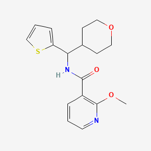 2-methoxy-N-((tetrahydro-2H-pyran-4-yl)(thiophen-2-yl)methyl)nicotinamide