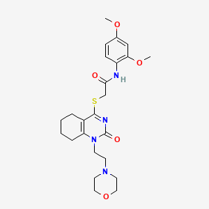 N-(2,4-dimethoxyphenyl)-2-((1-(2-morpholinoethyl)-2-oxo-1,2,5,6,7,8-hexahydroquinazolin-4-yl)thio)acetamide