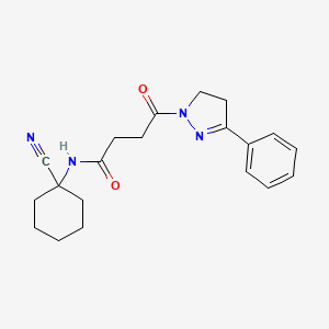 molecular formula C20H24N4O2 B2580357 N-(1-Cyanocyclohexyl)-4-oxo-4-(5-phenyl-3,4-dihydropyrazol-2-yl)butanamide CAS No. 1293825-75-8