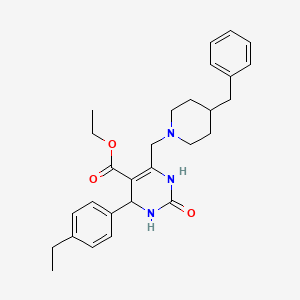 Ethyl 6-[(4-benzylpiperidin-1-yl)methyl]-4-(4-ethylphenyl)-2-oxo-1,2,3,4-tetrahydropyrimidine-5-carboxylate