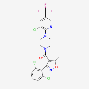 [4-[3-Chloro-5-(trifluoromethyl)pyridin-2-yl]piperazin-1-yl]-[3-(2,6-dichlorophenyl)-5-methyl-1,2-oxazol-4-yl]methanone