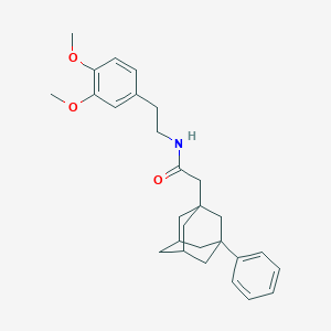 molecular formula C28H35NO3 B2580390 N-[2-(3,4-DIMETHOXYPHENYL)ETHYL]-2-(3-PHENYLADAMANTAN-1-YL)ACETAMIDE CAS No. 833432-08-9