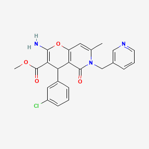 methyl 2-amino-4-(3-chlorophenyl)-7-methyl-5-oxo-6-(pyridin-3-ylmethyl)-5,6-dihydro-4H-pyrano[3,2-c]pyridine-3-carboxylate