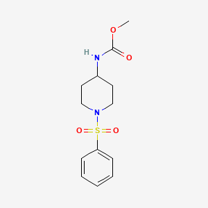 molecular formula C13H18N2O4S B2580396 methyl N-[1-(benzenesulfonyl)piperidin-4-yl]carbamate CAS No. 551920-89-9