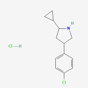 4-(4-Chlorophenyl)-2-cyclopropylpyrrolidine;hydrochloride