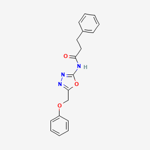 N-(5-(phenoxymethyl)-1,3,4-oxadiazol-2-yl)-3-phenylpropanamide