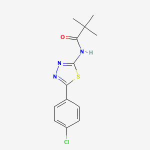 molecular formula C13H14ClN3OS B2580413 N-[5-(4-chlorophenyl)-1,3,4-thiadiazol-2-yl]-2,2-dimethylpropanamide CAS No. 392241-80-4