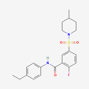 N-(4-ethylphenyl)-2-fluoro-5-((4-methylpiperidin-1-yl)sulfonyl)benzamide
