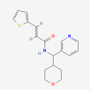 (E)-N-(pyridin-3-yl(tetrahydro-2H-pyran-4-yl)methyl)-3-(thiophen-2-yl)acrylamide