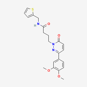 molecular formula C21H23N3O4S B2580422 4-(3-(3,4-dimethoxyphenyl)-6-oxopyridazin-1(6H)-yl)-N-(thiophen-2-ylmethyl)butanamide CAS No. 953187-05-8