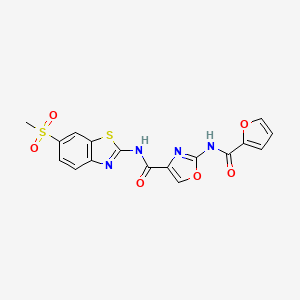2-(furan-2-carboxamido)-N-(6-(methylsulfonyl)benzo[d]thiazol-2-yl)oxazole-4-carboxamide