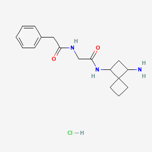 molecular formula C17H24ClN3O2 B2580429 N-[2-[(1-Aminospiro[3.3]heptan-3-yl)amino]-2-oxoethyl]-2-phenylacetamide;hydrochloride CAS No. 2418692-09-6