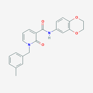 molecular formula C22H20N2O4 B2580430 N-(2,3-dihydro-1,4-benzodioxin-6-yl)-1-[(3-methylphenyl)methyl]-2-oxo-1,2-dihydropyridine-3-carboxamide CAS No. 946248-25-5