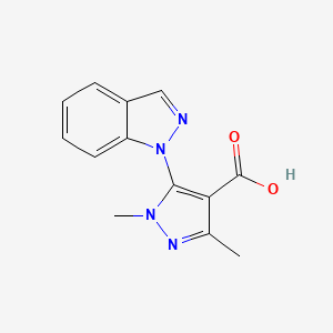 5-Indazol-1-yl-1,3-dimethylpyrazole-4-carboxylic acid