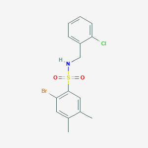 2-bromo-N-[(2-chlorophenyl)methyl]-4,5-dimethylbenzene-1-sulfonamide