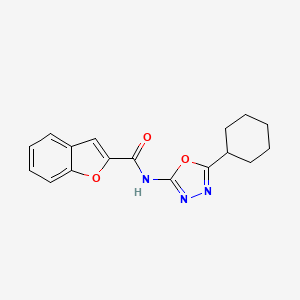 N-(5-cyclohexyl-1,3,4-oxadiazol-2-yl)benzofuran-2-carboxamide