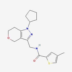 N-((1-cyclopentyl-1,4,6,7-tetrahydropyrano[4,3-c]pyrazol-3-yl)methyl)-4-methylthiophene-2-carboxamide