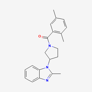(2,5-dimethylphenyl)(3-(2-methyl-1H-benzo[d]imidazol-1-yl)pyrrolidin-1-yl)methanone