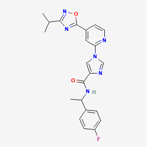 N~4~-[1-(4-fluorophenyl)ethyl]-1-[4-(3-isopropyl-1,2,4-oxadiazol-5-yl)-2-pyridyl]-1H-imidazole-4-carboxamide