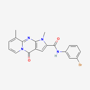 molecular formula C19H15BrN4O2 B2580461 N-(3-bromophenyl)-1,9-dimethyl-4-oxo-1,4-dihydropyrido[1,2-a]pyrrolo[2,3-d]pyrimidine-2-carboxamide CAS No. 864855-43-6