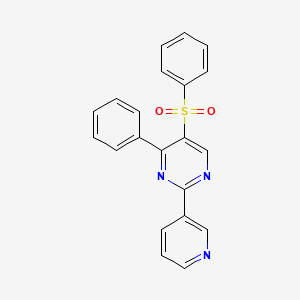 molecular formula C21H15N3O2S B2580485 苯基 4-苯基-2-(3-吡啶基)-5-嘧啶基砜 CAS No. 339108-09-7