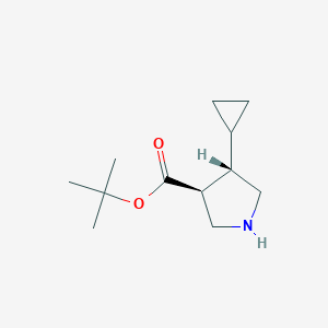 molecular formula C12H21NO2 B2580488 Tert-butyl (3S,4S)-4-cyclopropylpyrrolidine-3-carboxylate CAS No. 2137606-24-5