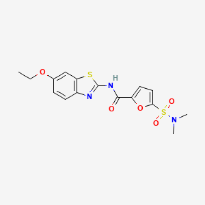 molecular formula C16H17N3O5S2 B2580491 5-(N,N-二甲基磺酰氨基)-N-(6-乙氧苯并噻唑-2-基)呋喃-2-甲酰胺 CAS No. 1170525-41-3