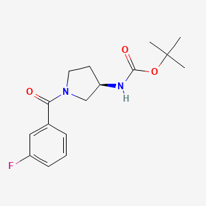 molecular formula C16H21FN2O3 B2580496 (R)-tert-Butyl 1-(3-fluorobenzoyl)pyrrolidin-3-ylcarbamate CAS No. 1286208-20-5