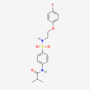 B2580501 N-(4-(N-(2-(4-fluorophenoxy)ethyl)sulfamoyl)phenyl)isobutyramide CAS No. 1105221-35-9