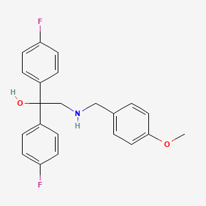 molecular formula C22H21F2NO2 B2580505 1,1-Bis(4-fluorophenyl)-2-[(4-methoxybenzyl)amino]-1-ethanol CAS No. 338771-00-9
