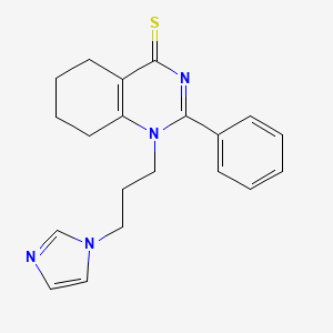 B2580509 1-(3-(1H-imidazol-1-yl)propyl)-2-phenyl-5,6,7,8-tetrahydroquinazoline-4(1H)-thione CAS No. 380458-37-7
